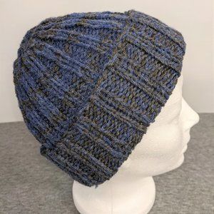 Blue and Gray Knit Beanie